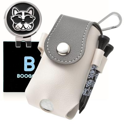 BooGolf Golf Ball Golf and Tee Professionally Recommended Golf Ball Pouch Case, Marker, 3-Piece Set, (Pearl Gray)