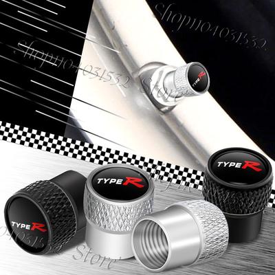 For Honda ECar Decor 4Pcs/Set Type R Logo Emblem Car Wheel Tire Valve Caps Dust Covers For Honda Civic Accord Mugen CRV Odyssey City OEU1