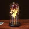 Glass cover gold foil roses, creative Valentine's Day gifts, luminous simulation eternal flower small gifts