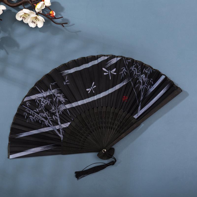 Classical Chinese Dance Fan - Handmade Bamboo Folding Fan for Wall Decor, Performance Costume & Partition Screen