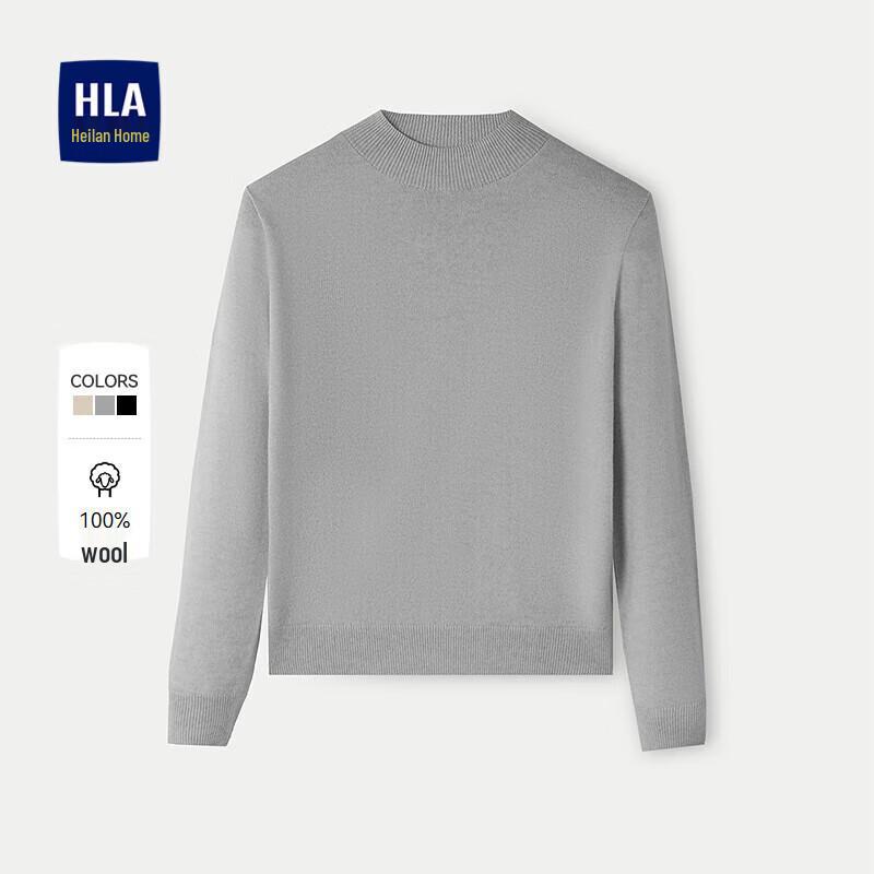 

HLA Women s Pure Wool Semi-High Collar Long-Sleeve Sweater M