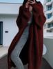 Women Autumn Winter Warm Knitted Sweaters Loose Casual Lazy Style Long Cardigan Coat