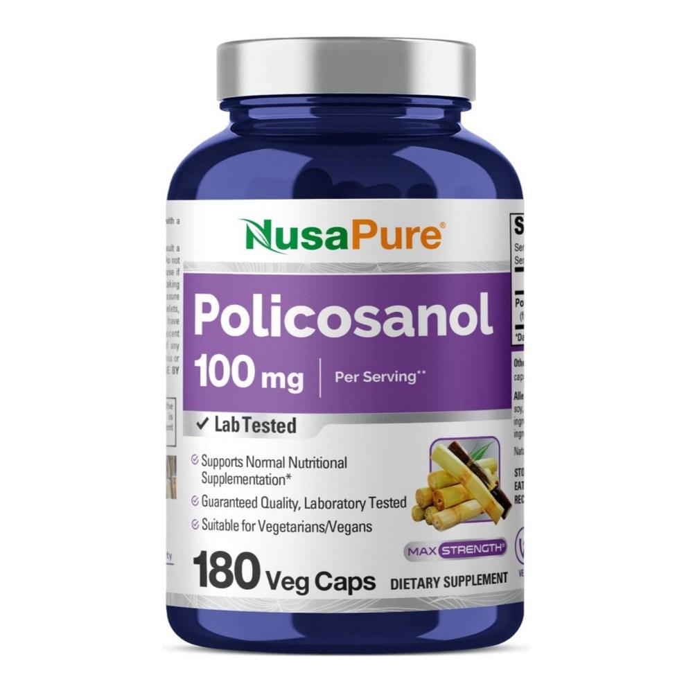 NusaPure Policosanol 100mg 180 Capsules Sugarcane Extract 1 pcs 180 Tablets