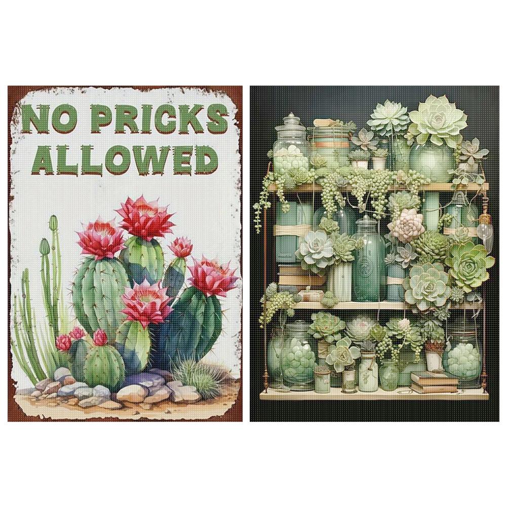 

Полный комплект для вышивки крестом из эко-хлопка 11CT Printed Plant Art 1
