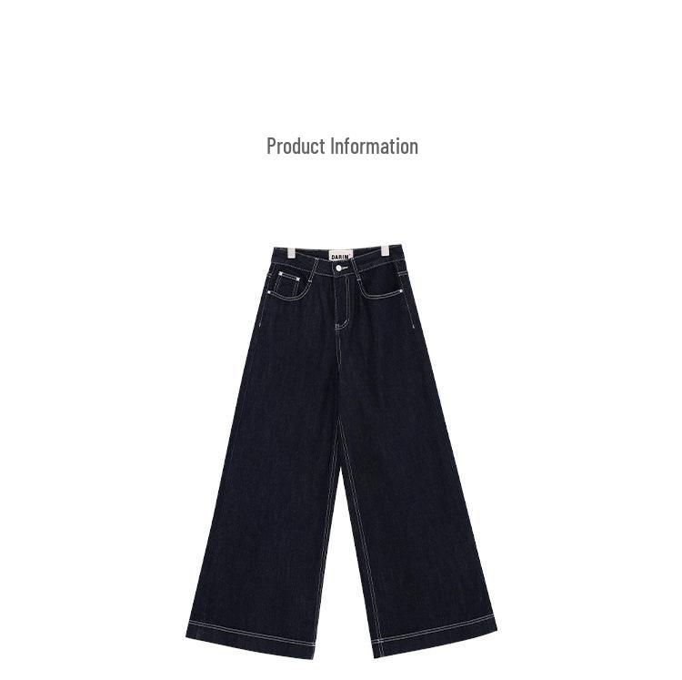KEN STUDIO Women's Retro Loose Wide Leg Denim Jeans - Early Autumn Collection