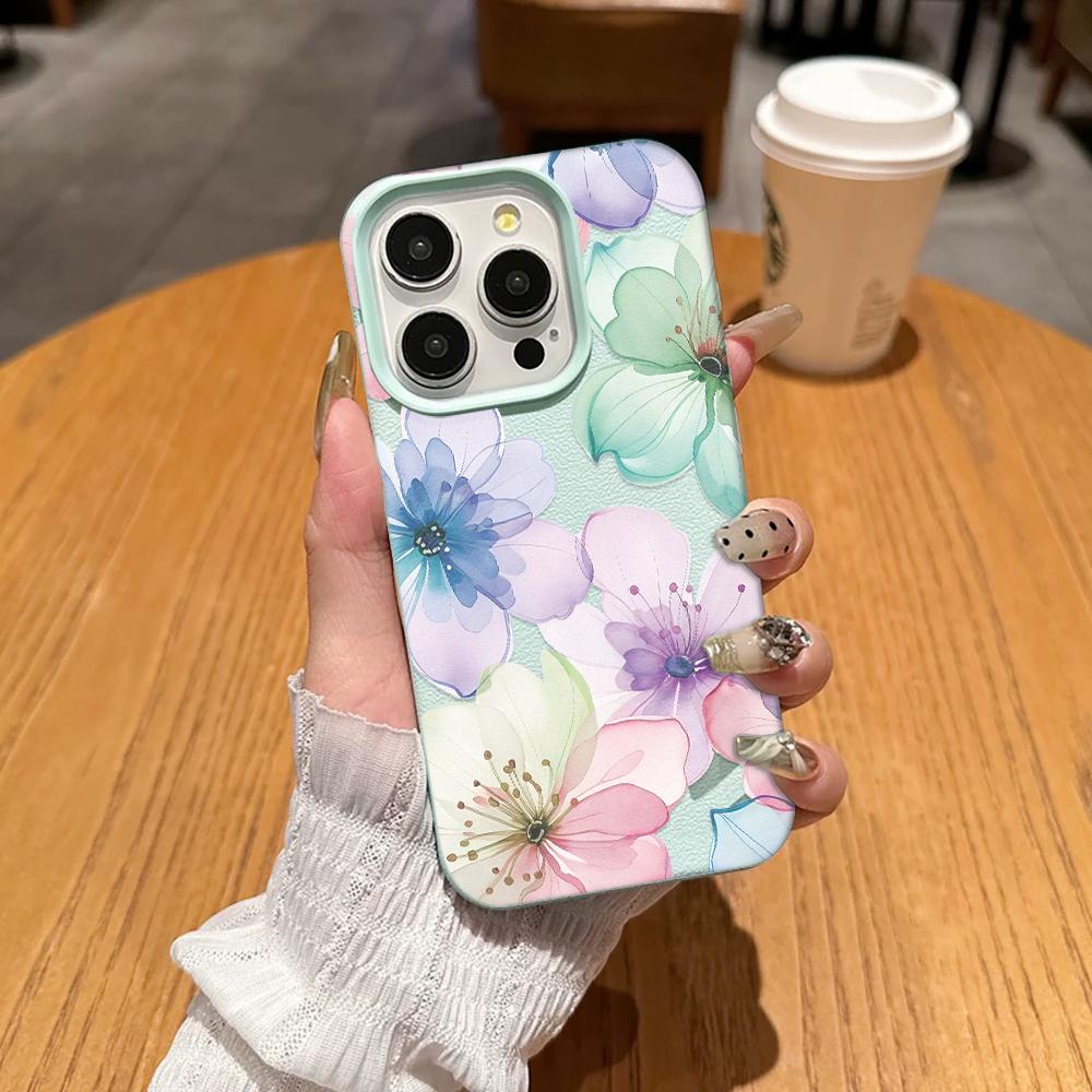Balsam Flower Pattern Phone Case For Iphone 17 13 16 Plus 11 Pro Max 12 15 14 17E 16E Non-Yellowing Shockproof Back Cover