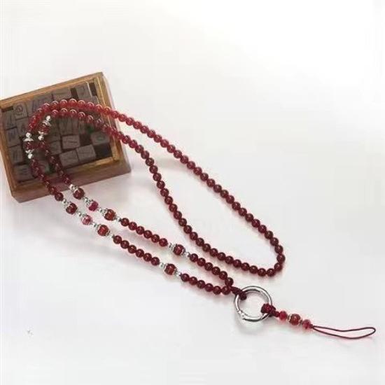Fashion Agate Chalcedony Necklace Mobile Phone Hanging Sweater Chain Natural White Jade Bodhi Accessories, Removable Multi-Purpose