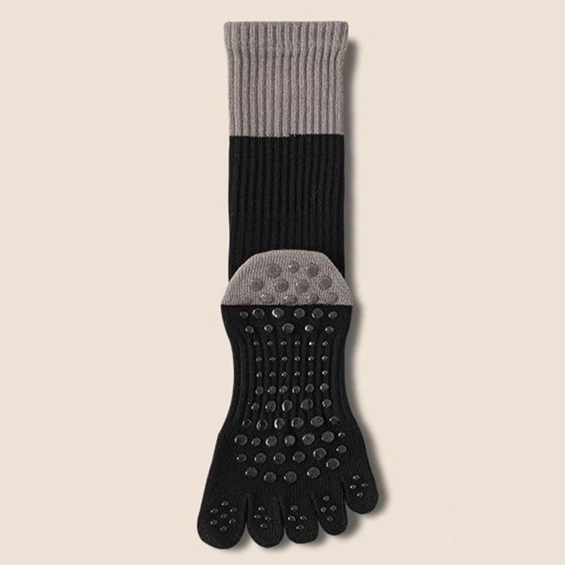 

Носки для йоги Нескользящие Профессиональные Женские Носки с пальцами Носки для пилатеса Носки для фитнес-зала Взрослые Нескользящие Носки для йоги Black hit Gray-Knee Socks