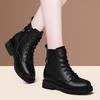 New Style Women's Flat Thick-soled Soft Leather Thick-bottom Short Boots with Added Insulation Shoes