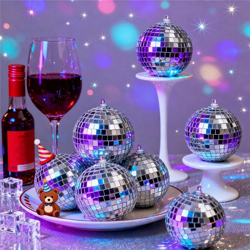 Fresh Disco Light Mirror Ball 4 Inch Small Mirror Ball Hanging Disco Balls For Home Stage Props