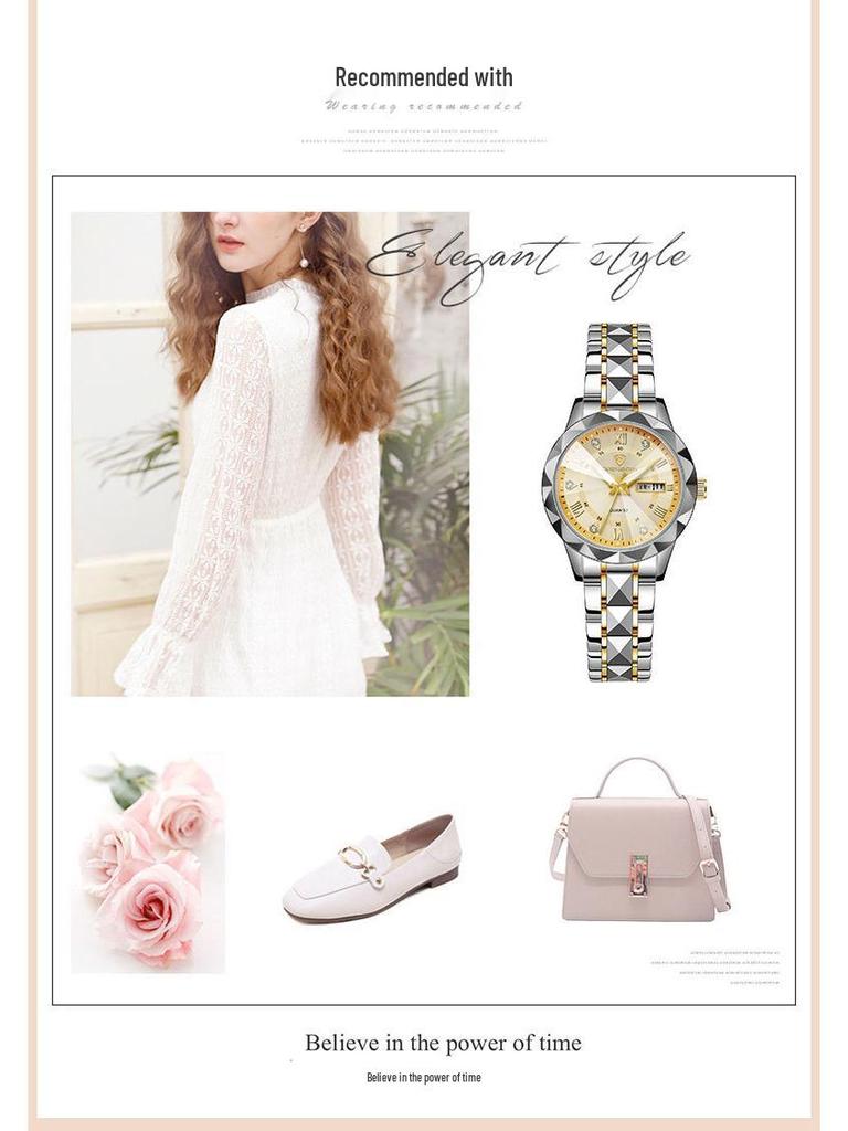 Chenno Women's Luxury Waterproof Luminous Quartz Watch