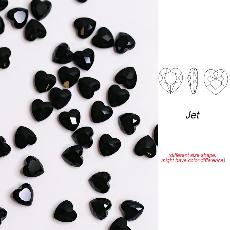 Paso Sico Heart Shaped Point Back Rhinestones Pink MO Loose Crystal Beads Garment Shoes Diy Nail Art Accessories
