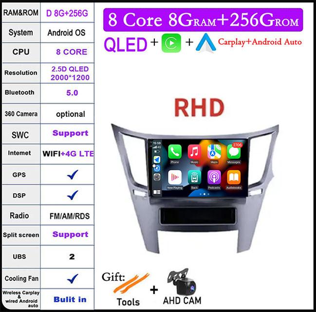 9'' Android 14 For Subaru Outback 4 Legacy 5 2009-2014 RHD Car Radio GPS Screen Navigation Radio Player Multimedia Video Stereo