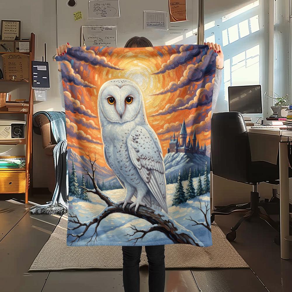 Owls Print Flannel Blanket, High quality Comfortable for All Seasons, Home Decor, Warmth and Comfort