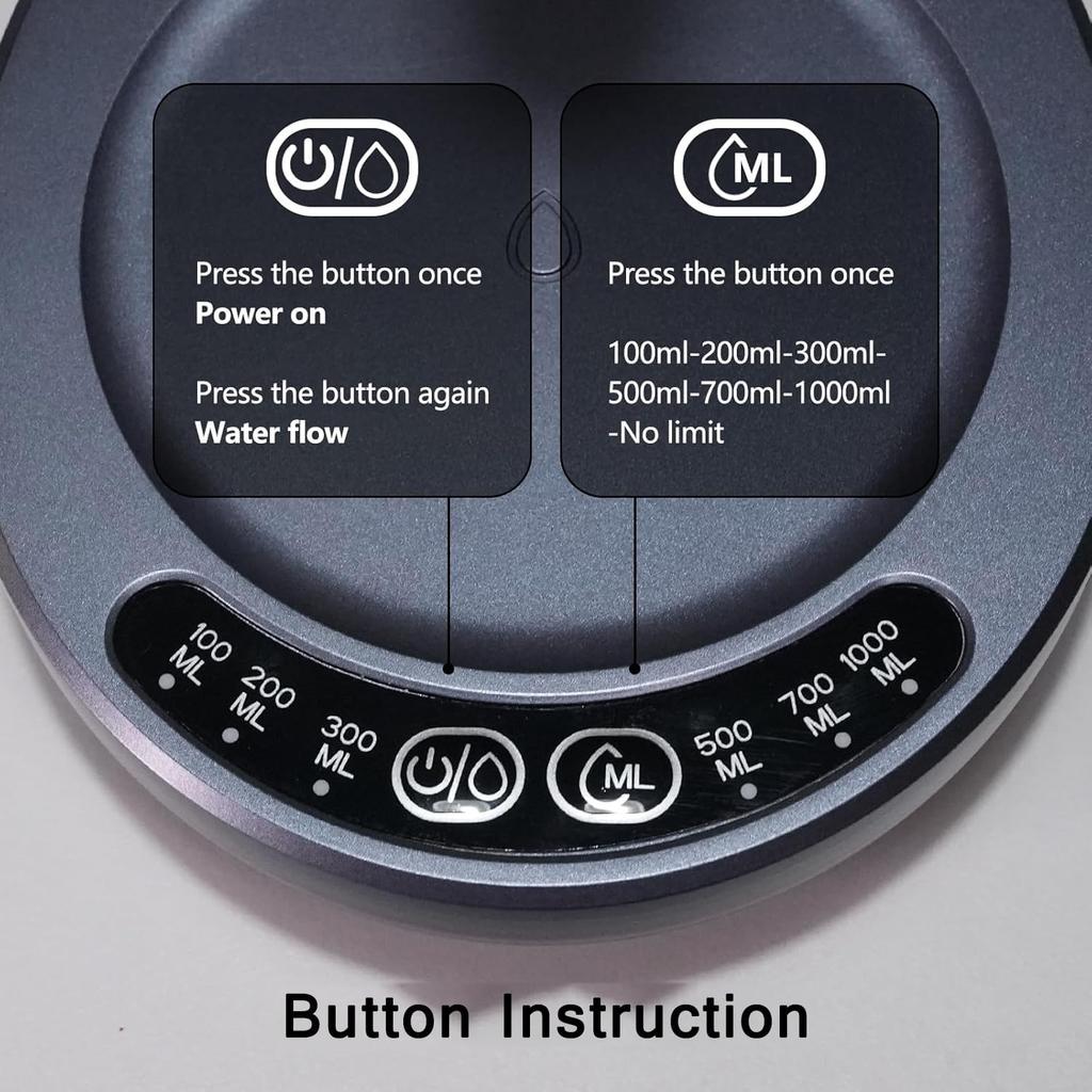 Desktop Water Bottle Dispenser USB Charging Button Control 6 Levels of Quantitative Water Adjustment Portable Smart Water Pump