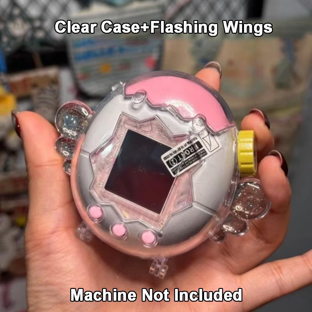 Clear Protective Cover Glitter Design Wing Attachments Decorative Cover Protective Case for Tamagotchi Paradise