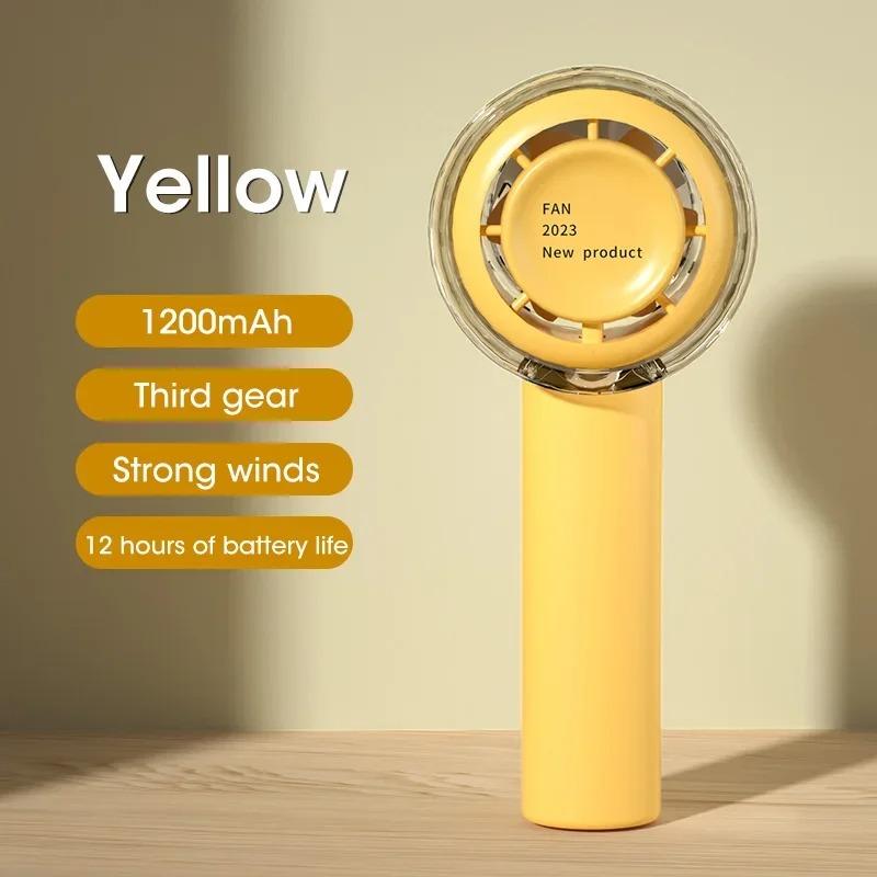 

Handheld Mini Portable Fans USB Rechargeable Air Cooler Small Fans for Outdoor Travel Ventilation жовтий
