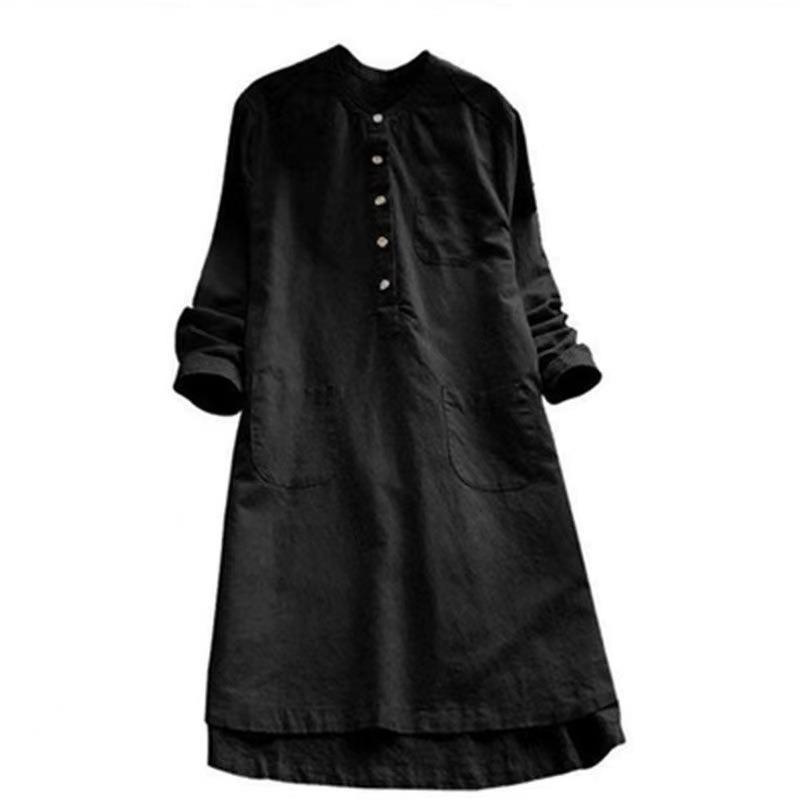 Medium and Long Long-sleeved Shirt Slim and Thin Fashionable Large-size Casual Outerwear Top