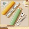 Dopamine Cute Cat Paw Tableware Set: Chopsticks, Fork, Spoon with Storage Box - Perfect for Students