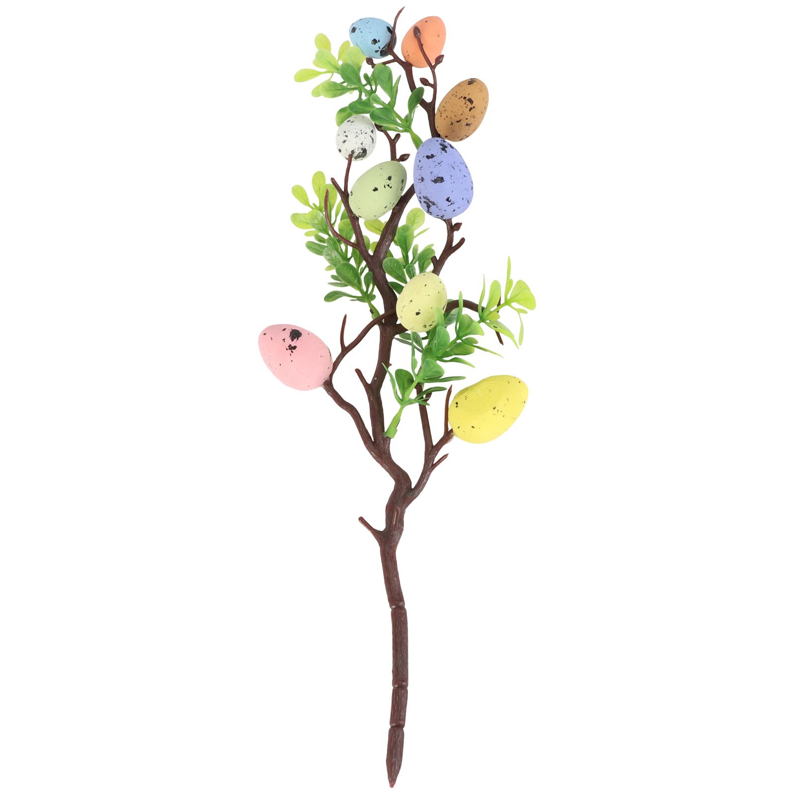 

Easter Egg Cuttings Flower Arrangement Colorful Decors Vase Festival Adornment Party Vintage Tree Branches Basket 35cm
