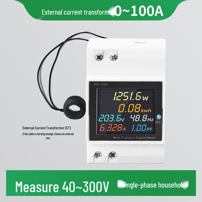 Digital Display Multimeter Single-Phase Smart Voltage Current Power DIN Rail Meter
