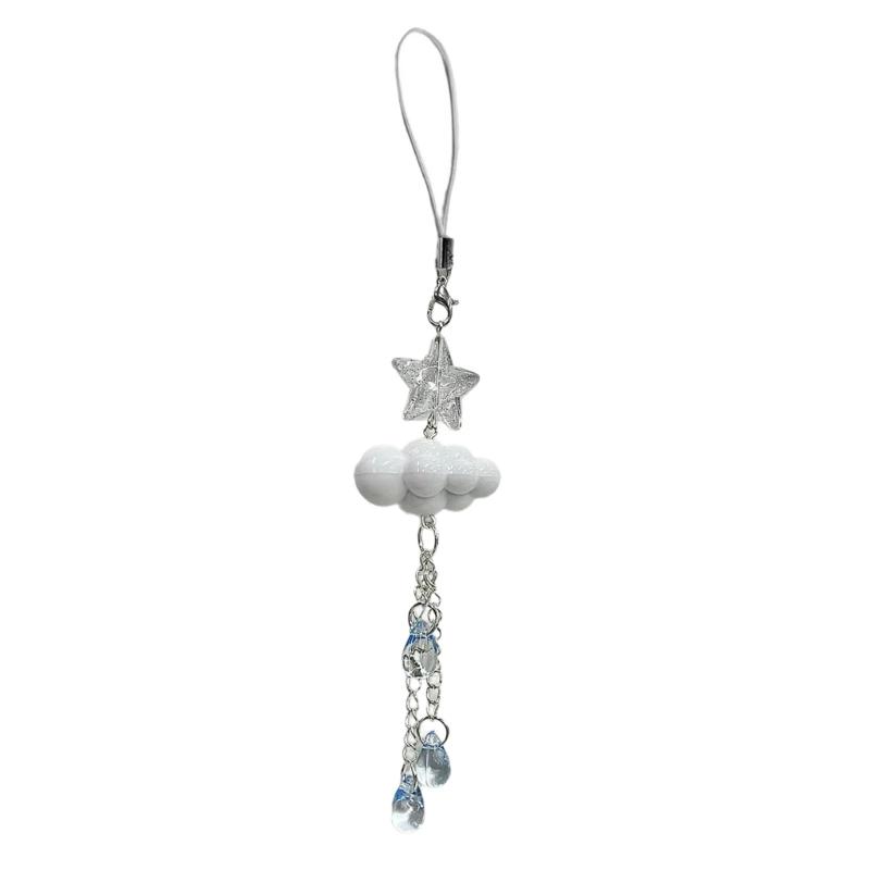 

Elegant Flower Phone Pendant Key Chain Phones Charm Acrylic and Alloy Keychain Cute Keyring Bag Accessory for Women