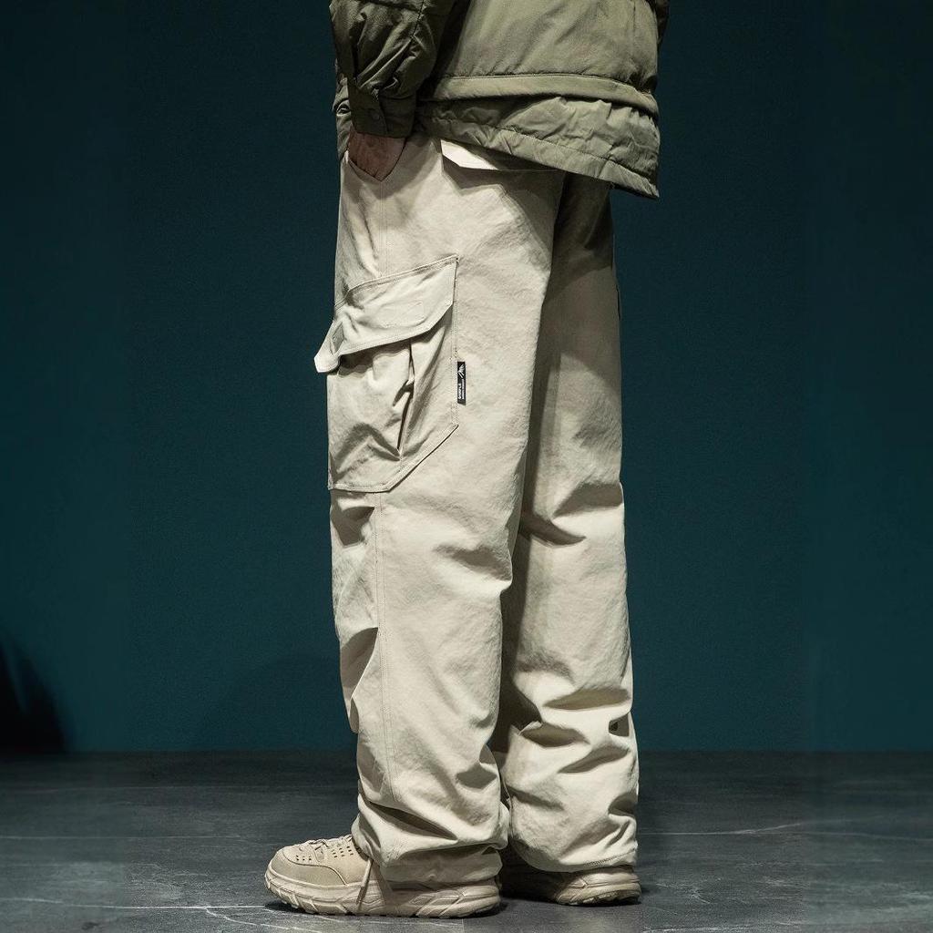 Men's Loose Plus Size Outdoor Waterproof Ski Pants - Winter Warm 90% Duck Down, Cold-Resistant, Thick Cargo Style