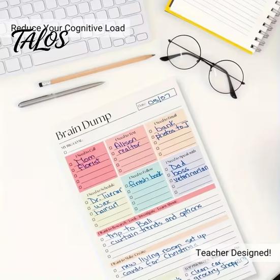 Professional Project Tracking Book A5 To-Do List Notebook, 50 Page Daily Planner And Brain Dump Journal, Multi Purpose Memo Sturdy Binding