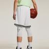 Li Ning CBA Series Professional Basketball Striped Logo Mid-Waist Straight-Leg Sports Shorts Men Shorts White AAPU031-8