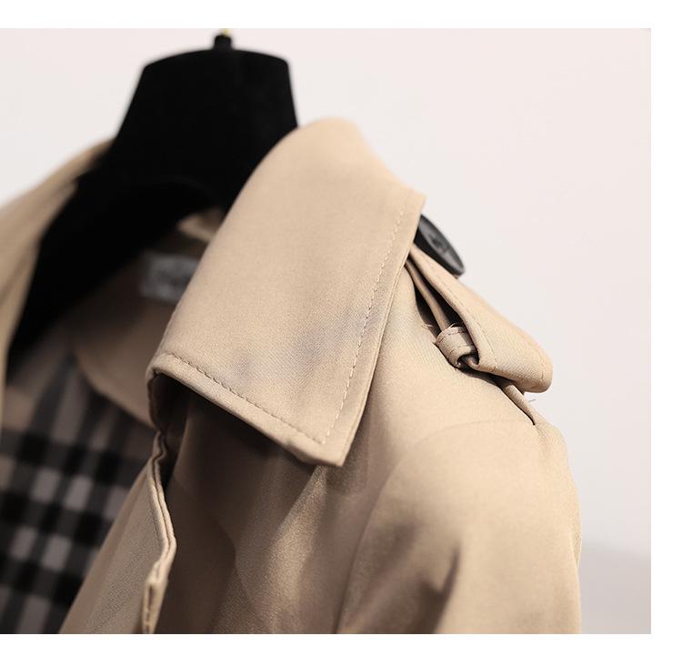 Women's Korean-Style Mid-Length Trench Coat - 2022 Autumn/Winter British Slim Fit Outerwear