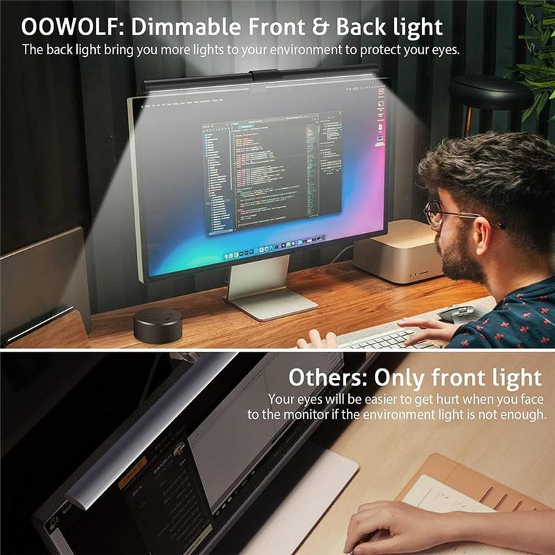 

LED Desk Lamp Monitor Light Bar Eye-Care Stepless Dimming Lighting USB Table Lamp Computer Light Bar For Work/Gaming чорний