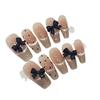 Nosit brnění Jednoduché francouzské kočičí oko Puntíkovaná mašlička Nail Art Odnímatelný kousek umělého nehtu