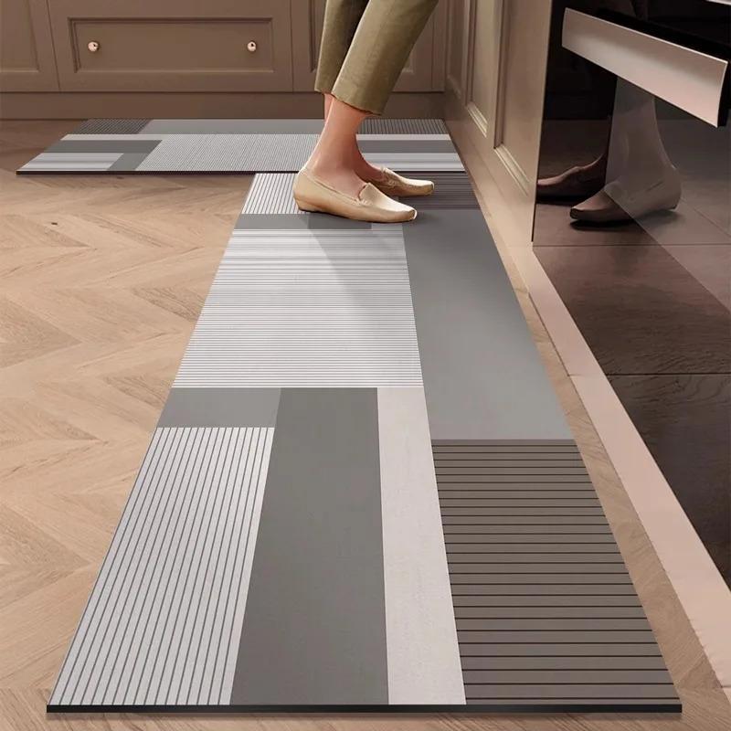 Modern Minimalist Kitchen Rug Non-Slip, Stain-Resistant Diatomaceous Earth Mat Absorbent Bathroom Door Mat Home Decor