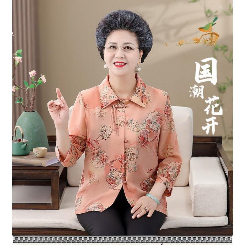 New Summer Shirts for Middle-aged and Elderly People Three-quarter Sleeve Summer Cardigan Shirts