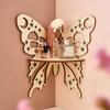 Floating Corner Shelf Storage Rack Modern Creative Butterfly Design Wooden Wall Decor for