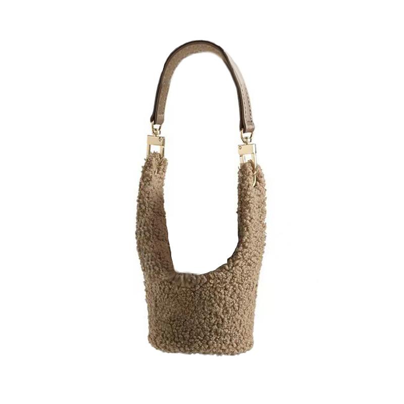 Furry Cup Sleeve Holder, Reusable Detachable Coffee Cup Cozy With Handle & Magic Strap For 30/40oz Tumblers
