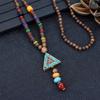Nepalese Style Retro Long Necklace Men's and Women's Simple Tibetan Pendant Literary and Versatile Sweater Chain Accessories