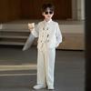 Boys' Spring Hanfu Vest Set with Embroidery - Formal Wear for Performances and Events