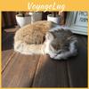 Animal Plush Cat Model With Faux Fur For Home Decor And Photography Props
