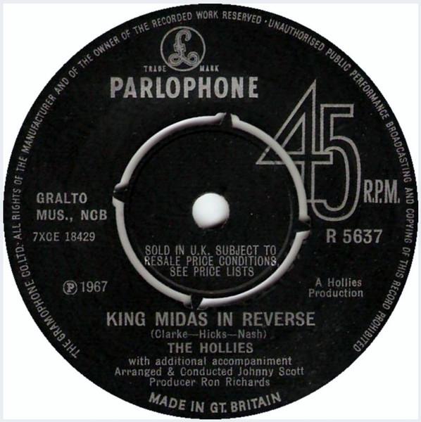 

7inch Record HOLLIES - King Midas In Reverse R5637 Parlophone 1967 UK Rock Used