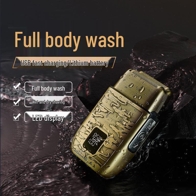 Men's USB Rechargeable Electric Shaver - Super Clean, Waterproof, Beard Trimmer