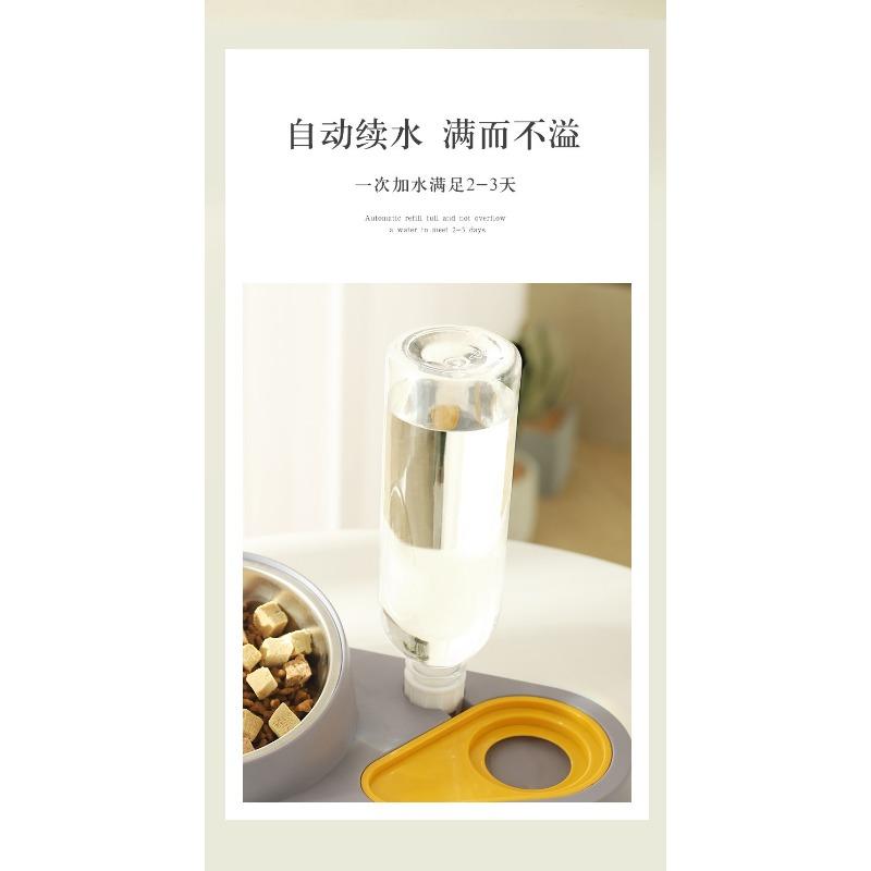Automatic Non Overturn Stainless Steel Cat Food And Water Feeding Bowl For Pet Cats