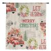 Christmas Poinsettia Vintage Stamp Truck Window Tulle Curtains For Living Room Kitchen Christmas Home Decor Sheer Voile Curtains