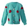 Women's Loose Jacket Cardigan V-neck Gentle Sweater Sweet Strawberry Knit