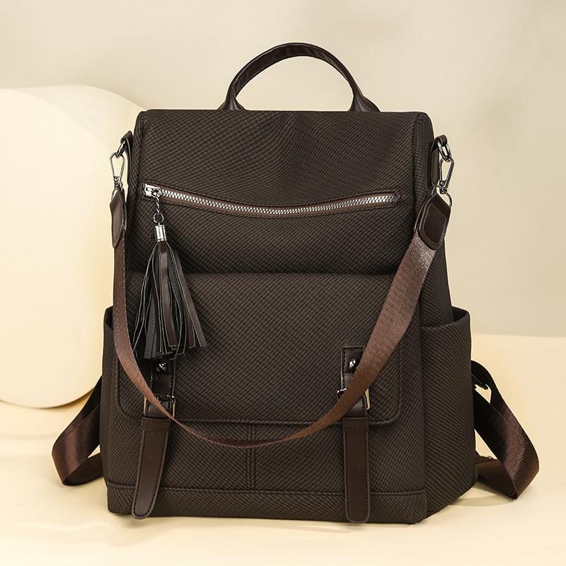 Vintage Large Capacity Backpack Women's Travel Shoulder Bag Handbag Three-purpose Bag