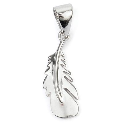 [Q9407] - Silberanhänger 'Feder' Silber (rhodiniert) - 18x7 mm