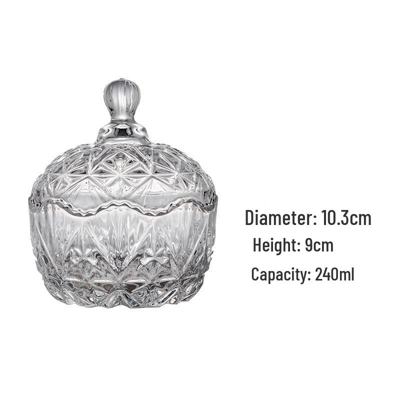 Clear Glass Yurt Candy and Candle Jar with Lid - Ideal for Weddings and Storage