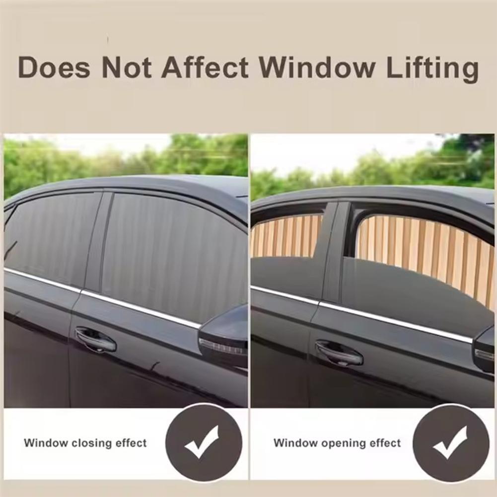 2pcs Magnetic Car Sunshade Cover Summer UV Protection Side Rear Window Curtain Black Mesh Sun Shade Cover Auto Car Accessories
