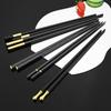 Black Chopsticks Chinese Pairs 5 Food Sushi Sticks Reusable Korean Nonslip Chopsticks Set Alloy Tableware Palillos Chinos