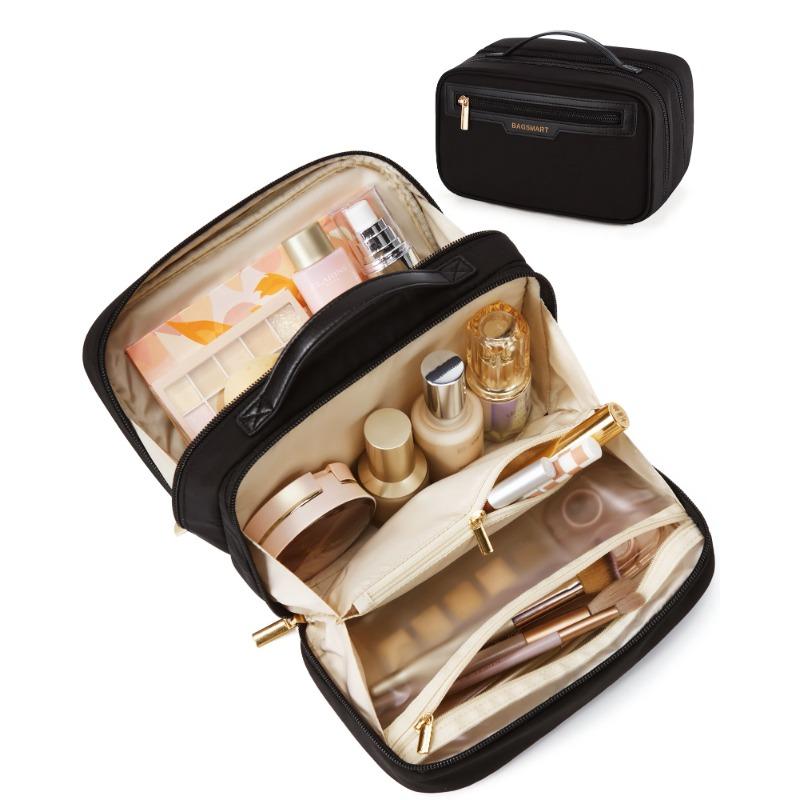 Travel Makeup Bag Large Capacity Cosmetic Bag Wide-open Portable Make Up Bag Organizer for Essentials Toiletries